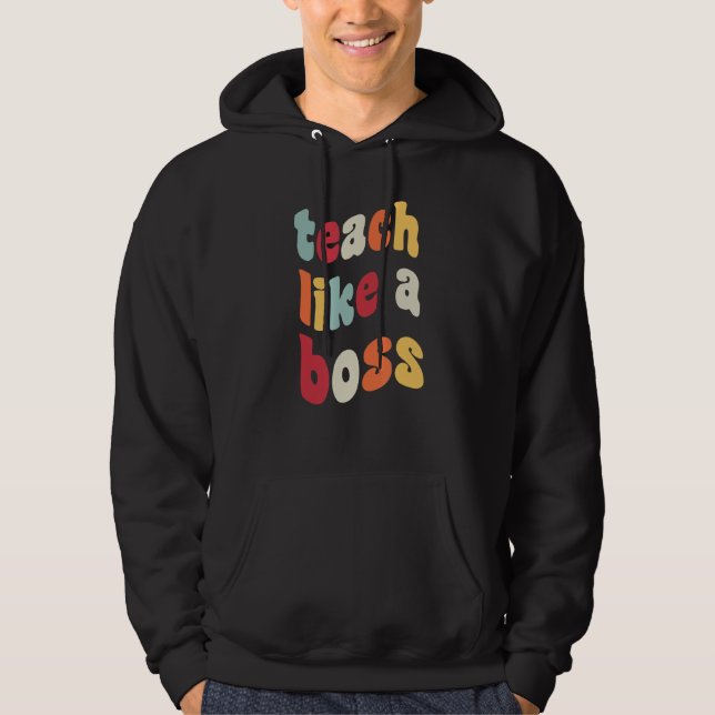 Sudadera Enseñar Como Un Meme Del Maestro Retro Jefe De Vue (Anverso)