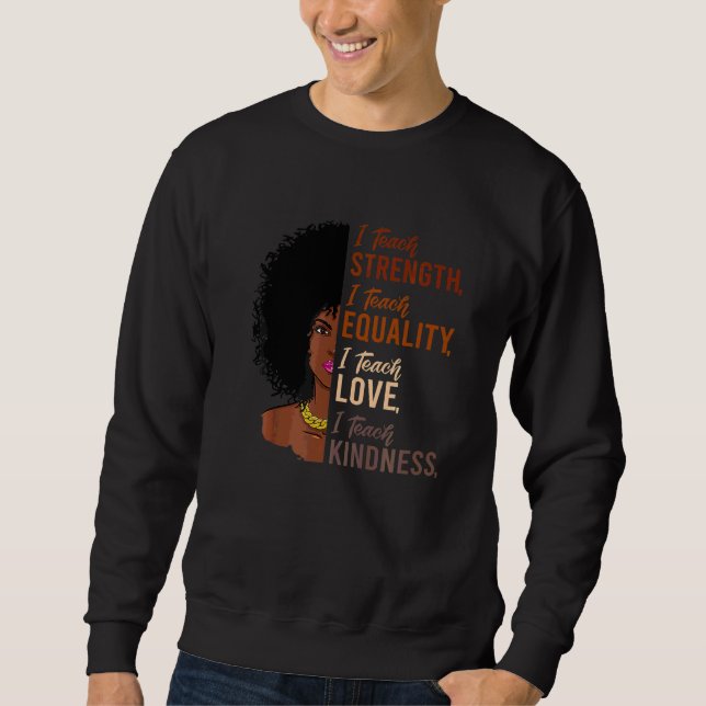 Sudadera Enseño igualdad de fuerza Enseñanza del mes de la  (Anverso)