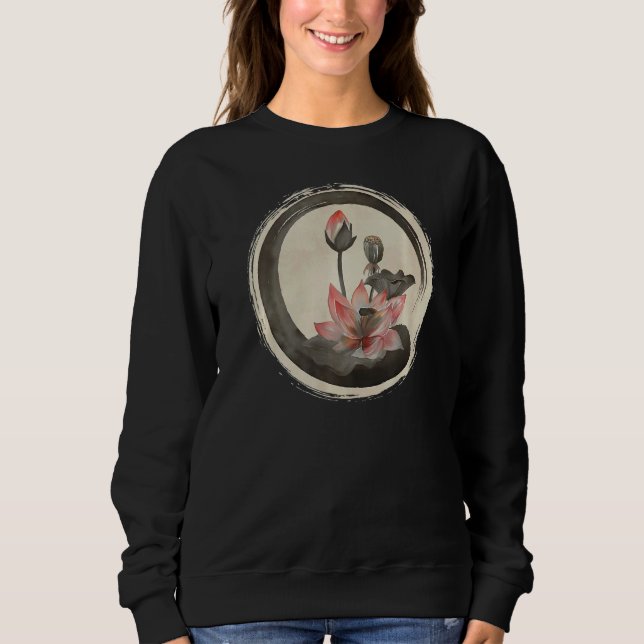 Sudadera Enso Zen Circle Y Lotus (Anverso)
