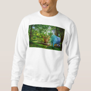 Sudadera Entorno tropical exuberante del rinoceronte de Sli