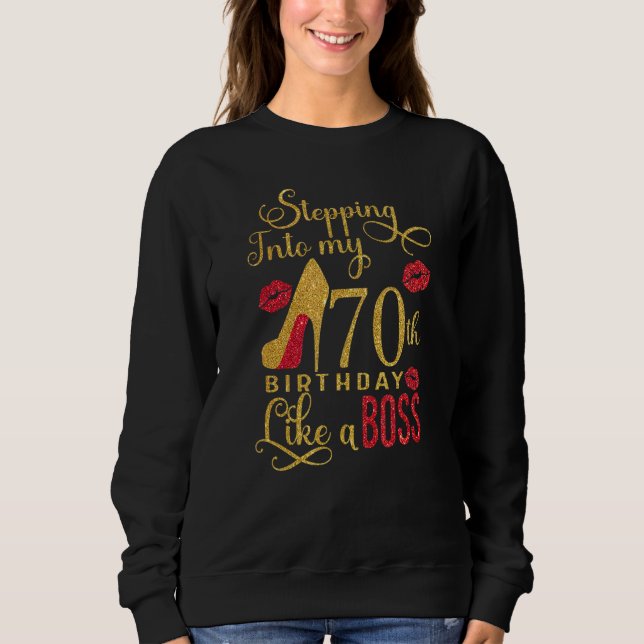 Sudadera Entrando A Mi Cumpleaños 70 Como Un Jefe, Él (Anverso)