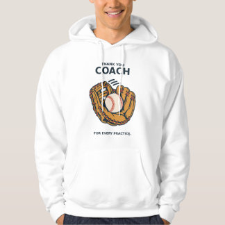 Sudadera Entrenador de béisbol Gracias Guante y Pelota