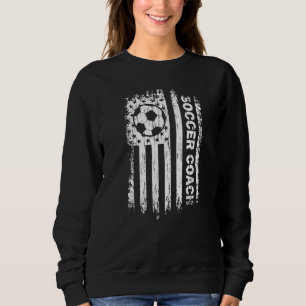 Sudadera Entrenador de fútbol de bandera americana vintage 