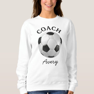 Sudadera Entrenador de Fútbol Nombre Guión Simple Minimalis
