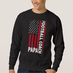 Sudadera Entrenador de fútbol Papa American Flag Día del Pa