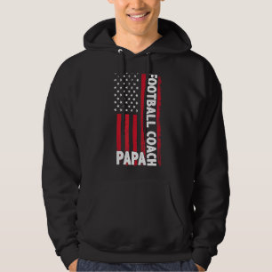 Sudadera Entrenador de fútbol Papa American Flag Día del Pa