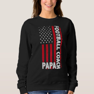 Sudadera Entrenador de fútbol Papa American Flag Día del Pa