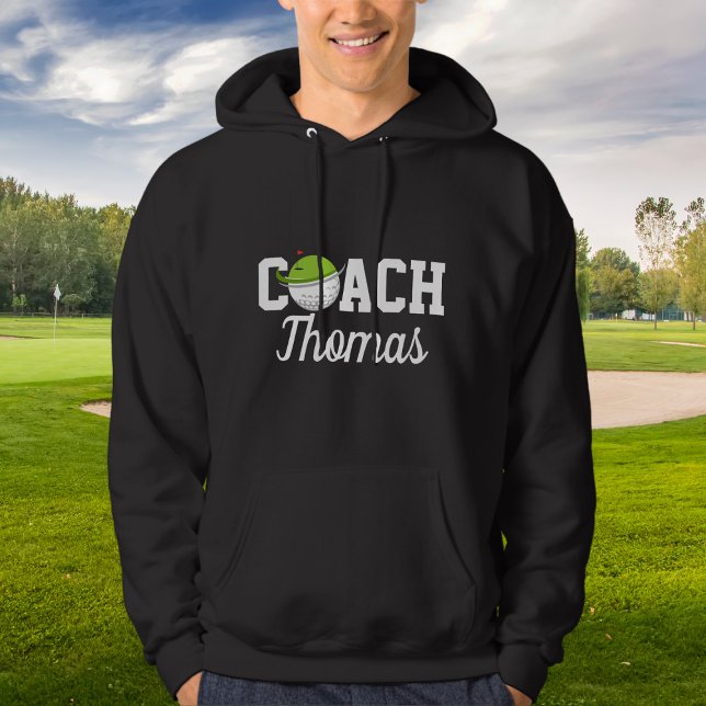 Sudadera Entrenador de golf Golfer Ball Typography Personal (Subido por el creador)