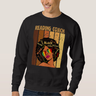 Sudadera Entrenador de lectura de historia negra afroameric