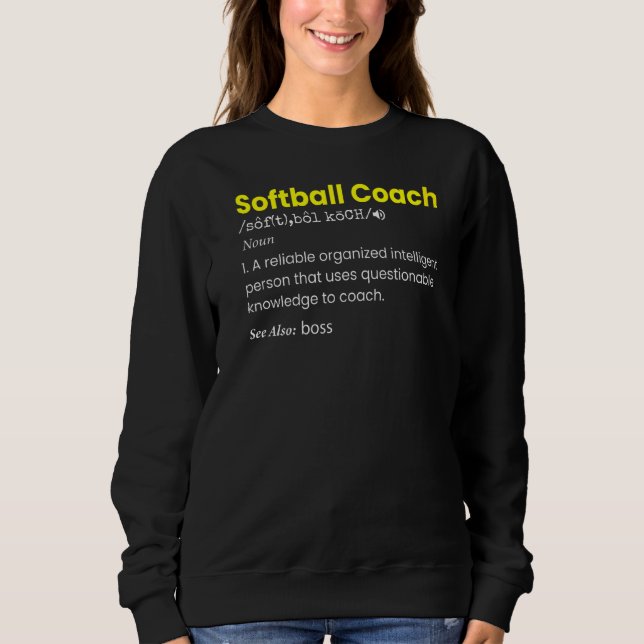 Sudadera Entrenador de Softball Coach Definition Noun Softb (Anverso)