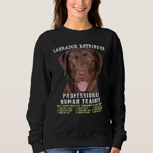 Sudadera Entrenador Humano Profesional de Labrador Retrieve (Anverso)