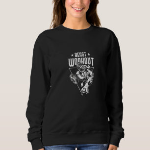 Sudadera Entrenamiento Bestia Toro Tauro Levantando Pesas G
