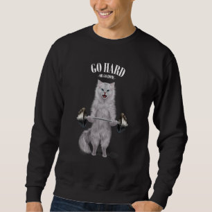 Sudadera Entrenamiento en el Músculo del Gato Blanco Halter