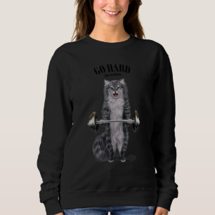 Sudadera Entrenamiento Gato Gris Halterofilia Fitness In