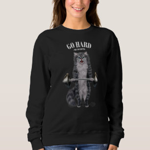 Sudadera Entrenamiento Gato Gris Halterofilia Fitness In