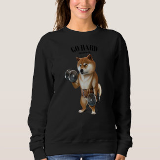 Sudadera Entrenamiento Muscular De Perro Shiba Con Dumbbell