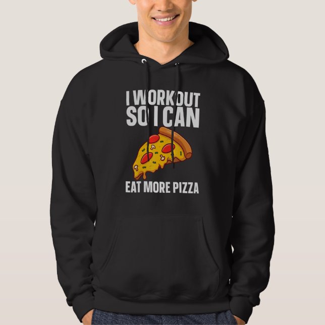 Sudadera Entreno para poder comer más pizza   Gimnasio Fitn (Anverso)