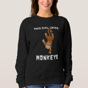 Sudadera Entusiasta animal de monos Este Chica ama a los mo