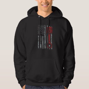 Sudadera Entusiasta de coches bandera americana pistón musc