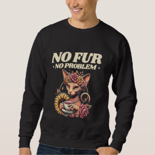 Sudadera Entusiasta de gatos sin pelo sin problema Felino G