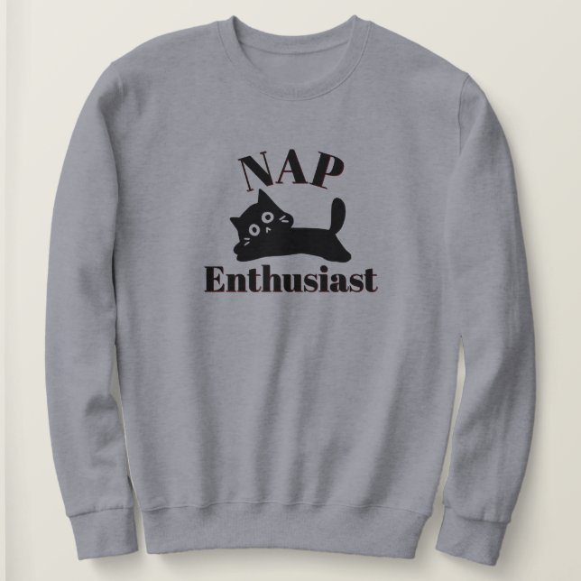 Sudadera Entusiasta de Nap Cat Cuadros (Anverso del diseño)