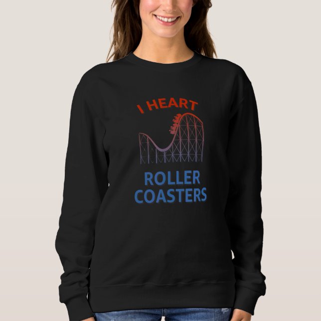 Sudadera Entusiasta del parque temático I Heart Roller Coas (Anverso)