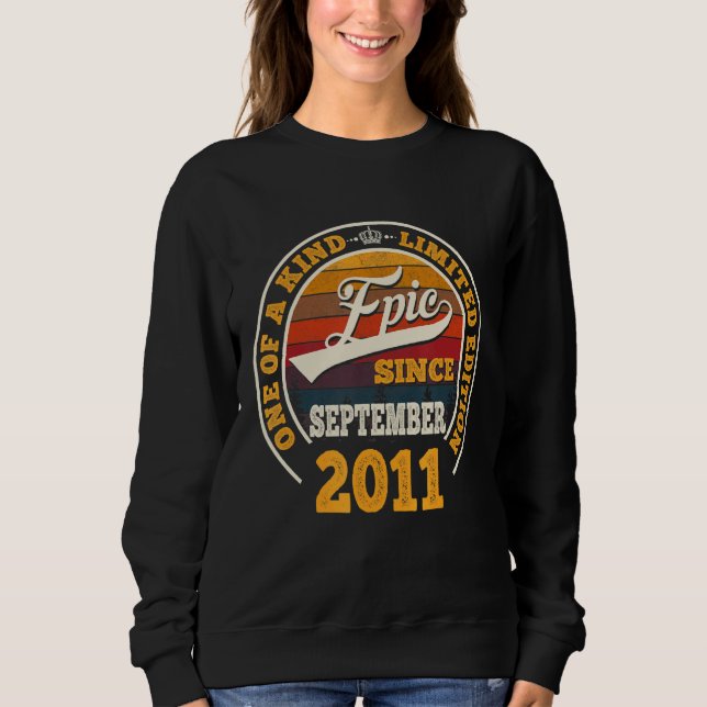 Sudadera Epic Desde Septiembre 2011 11th Birthday Gift 11 Y (Anverso)