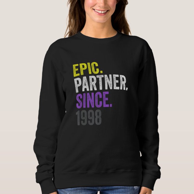 Sudadera Epic Partner Since 1998 Anniversary Non Binary Pri (Anverso)