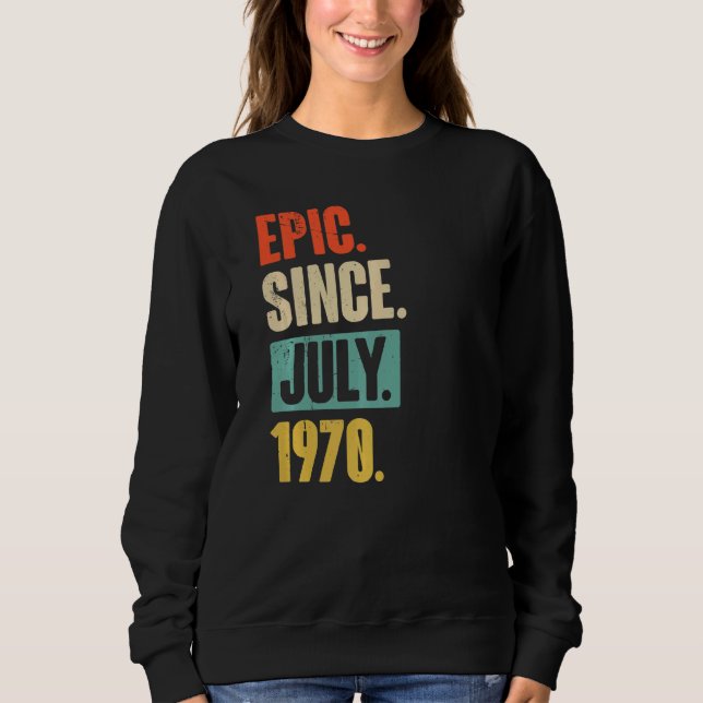 Sudadera Épico desde julio de 1970 52 años (Anverso)