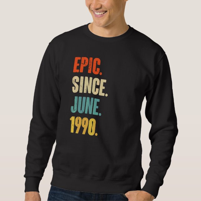 Sudadera Épico desde junio de 1990 32 años (Anverso)
