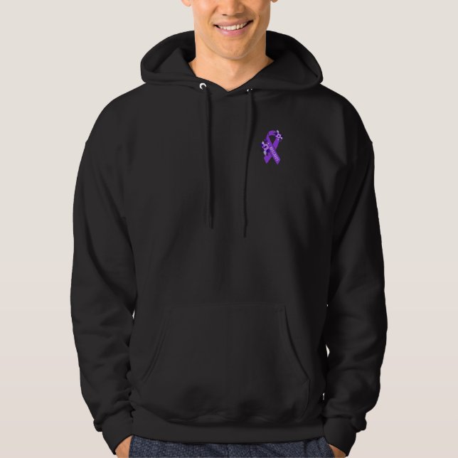 Sudadera Epilepsia Awareness Floral Purple Ribbon Crónico P (Anverso)