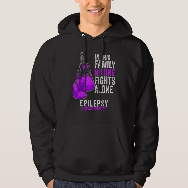 Sudadera Epilepsia Awareness Mona Guantes Cinta Púrpura (Anverso)