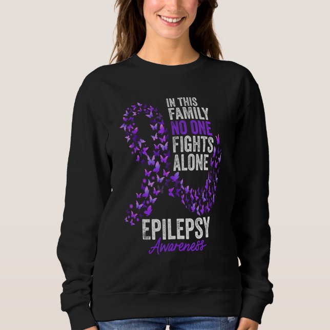 Sudadera Epilepsia Awareness Month Butterflies Purple Ribbo (Anverso)