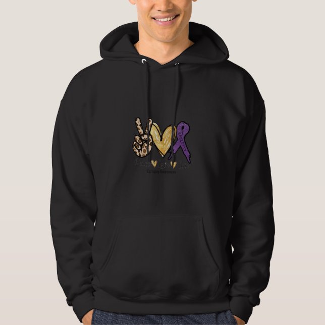 Sudadera Epilepsia Conciencia Paz Cure Purple (Anverso)