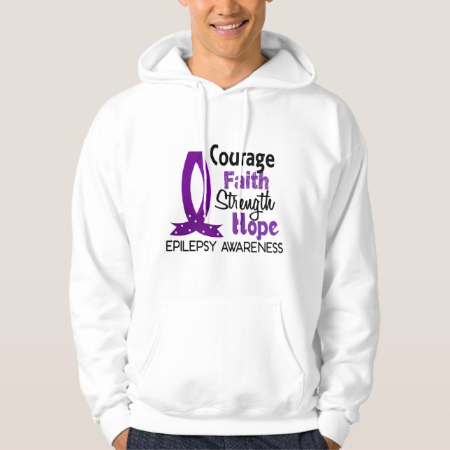 Sudadera Epilepsia de la esperanza de la fuerza de la fe (Anverso)