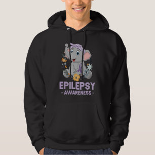 Sudadera Epilepsia divertida Conciencia Flor Elephant Ribbo