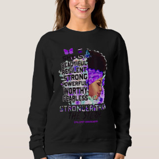 Sudadera Epilepsy Awareness Black Girl Stronger Than The St