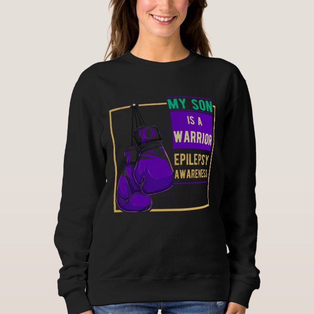 Sudadera Epilepsy Awareness Day Purple Ribbon Proud Mom Dad (Anverso)