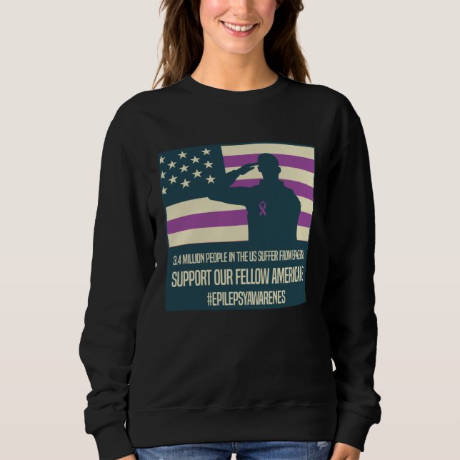 Sudadera Epilepsy Awareness Day Support Fellow Americans (Anverso)