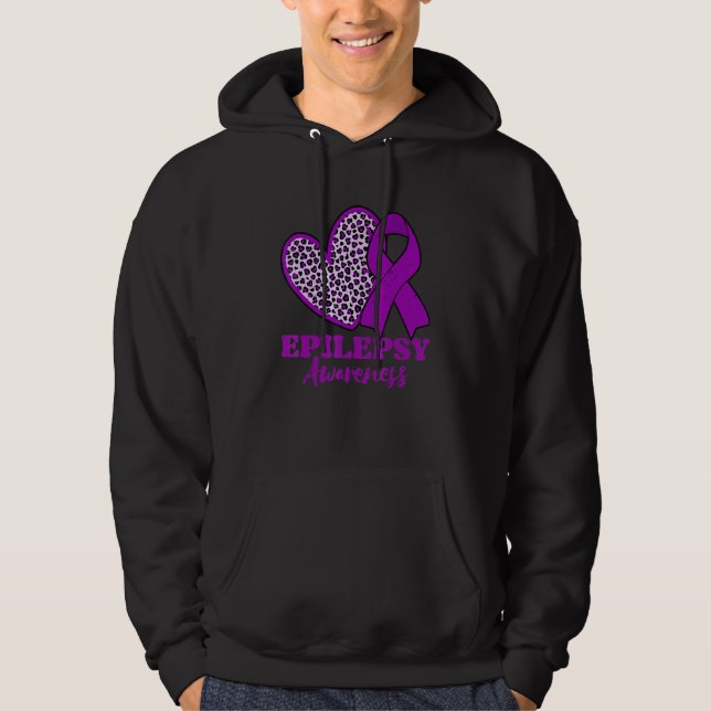 Sudadera Epilepsy Awareness Heart Purple Ribbon (Anverso)