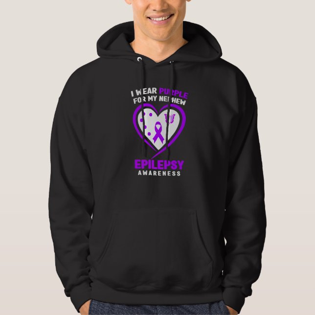 Sudadera Epilepsy Awareness   I Wear purple For My Nephew (Anverso)