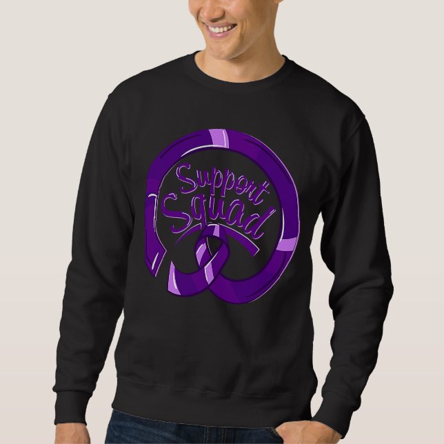 Sudadera Epilepsy Awareness Purple Ribbon Support Squad (Anverso)