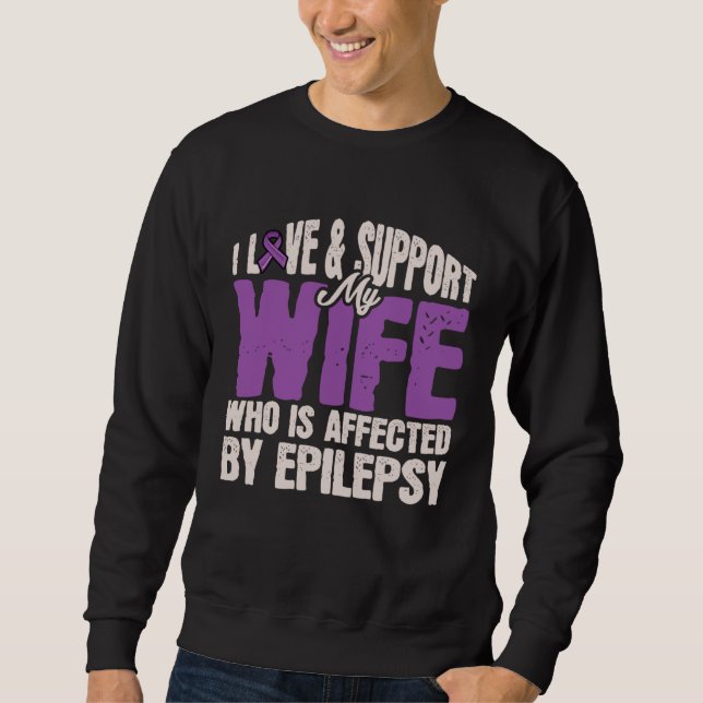 Sudadera Epilepsy Awareness Support Wife (Anverso)