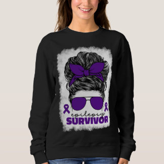 Sudadera Epilepsy Survivor For Women Mom Purple Epilepsy Aw