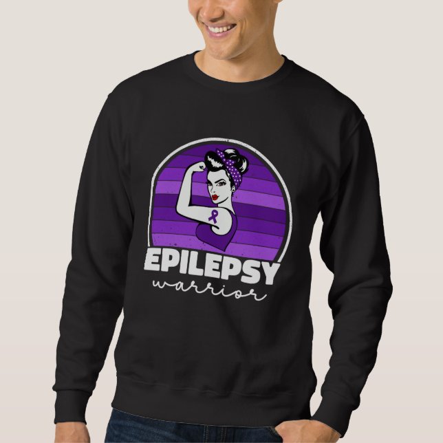 Sudadera Epilepsy Warrior For Women Mom Purple Epilepsy Awa (Anverso)
