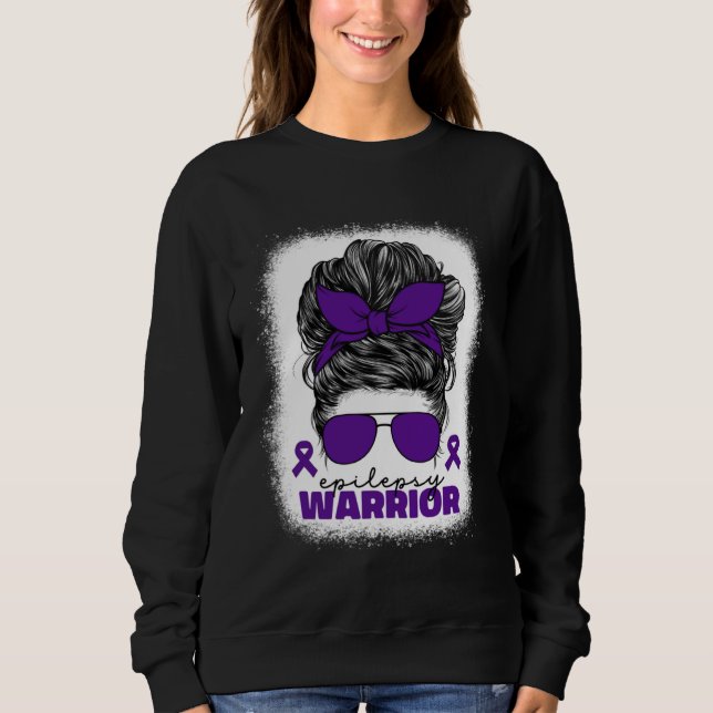 Sudadera Epilepsy Warrior For Women Mom Purple Epilepsy Awa (Anverso)