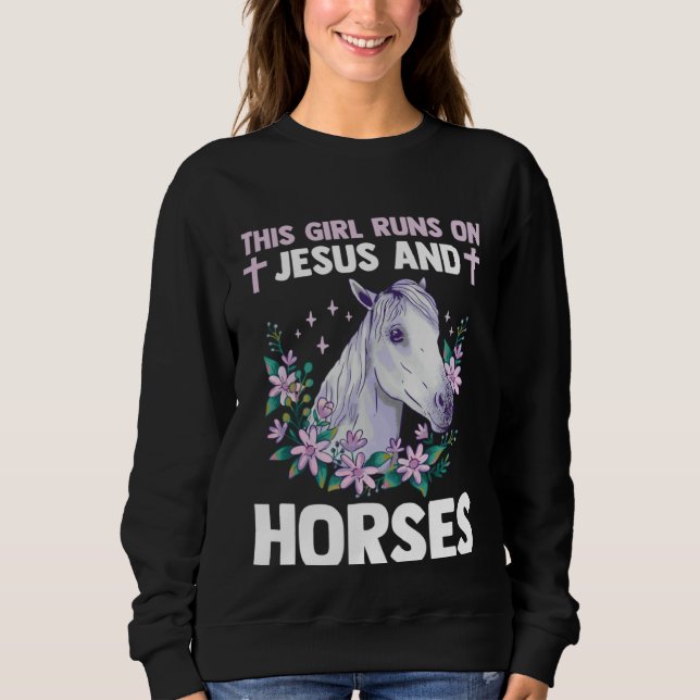 Sudadera Equestrian Christian This Girl Runs On Jesus And H (Anverso)