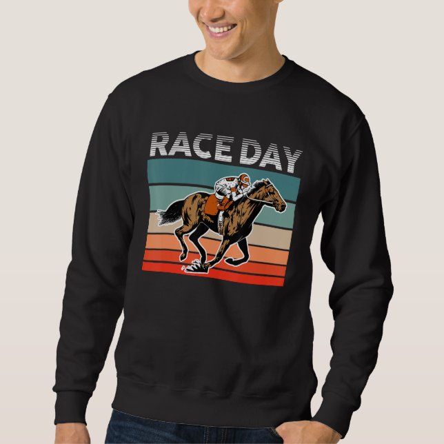 Sudadera Equestrian Horse Racing Racer Horse Jockey Retro R (Anverso)