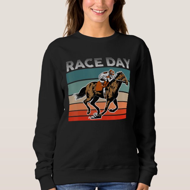 Sudadera Equestrian Horse Racing Racer Horse Jockey Retro R (Anverso)