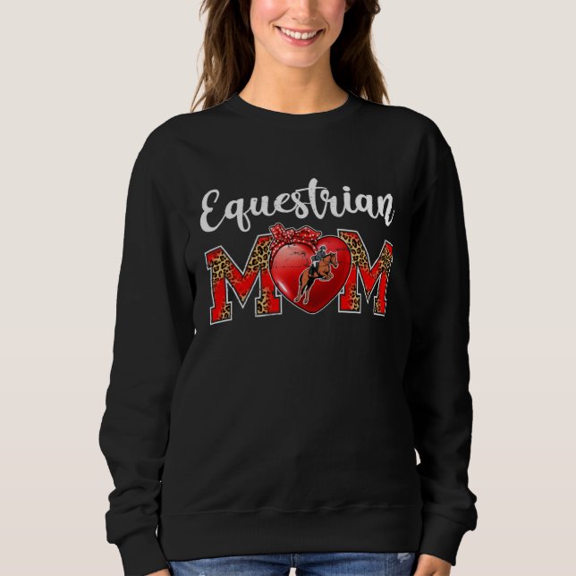Sudadera Equestrian Mom Leopard Game Day Mom Life Mother s  (Anverso)